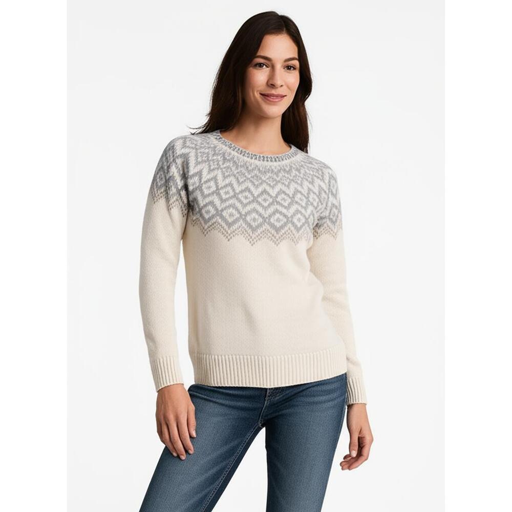 Bass Pro‎ Shop Natural Reflections Ladies Off-White Fair Isle Sweater Size S